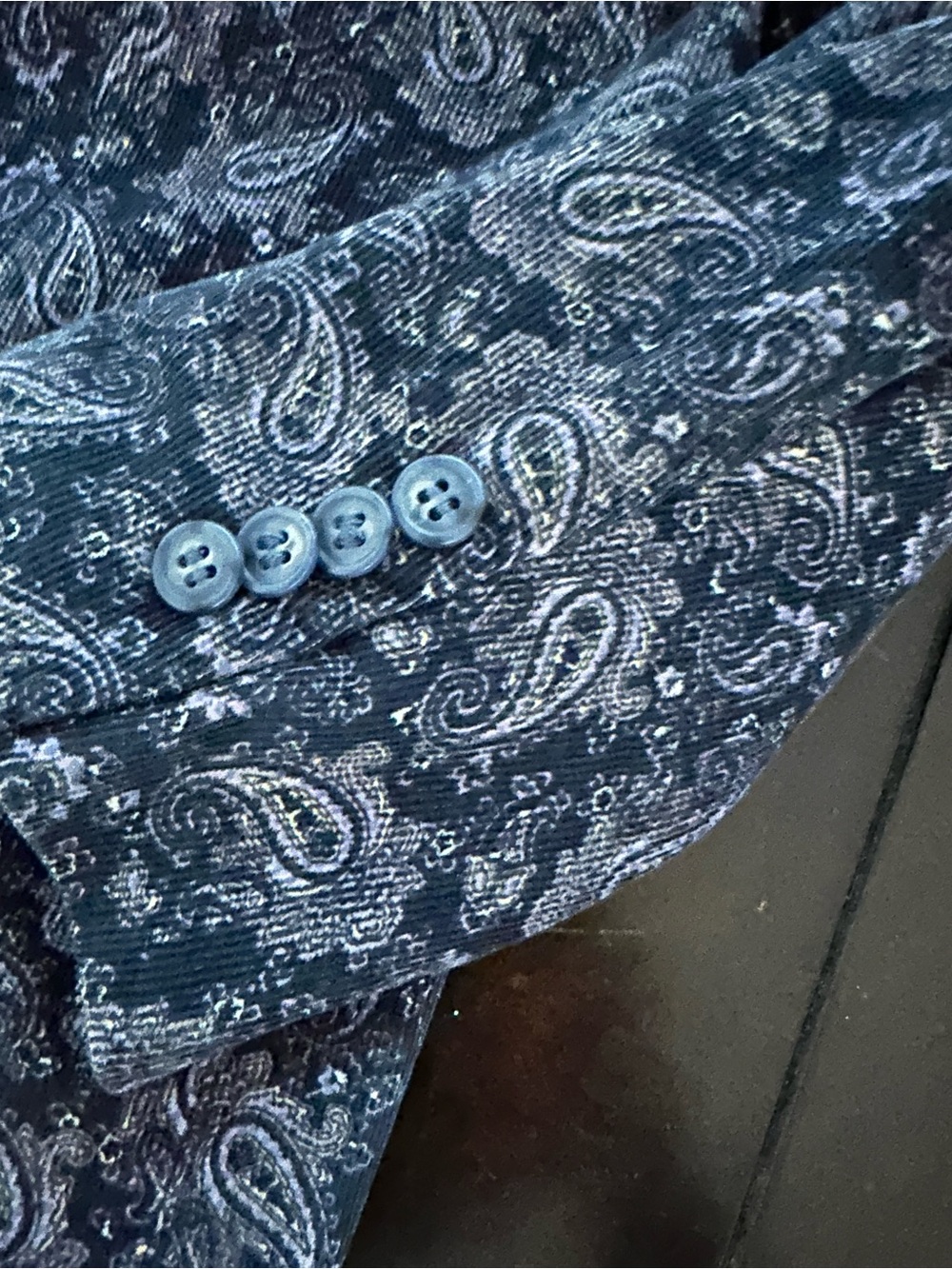 Alan Flusser Navy Paisley Corduroy Sport Coat Sz M VGUC - Picture 7 of 7